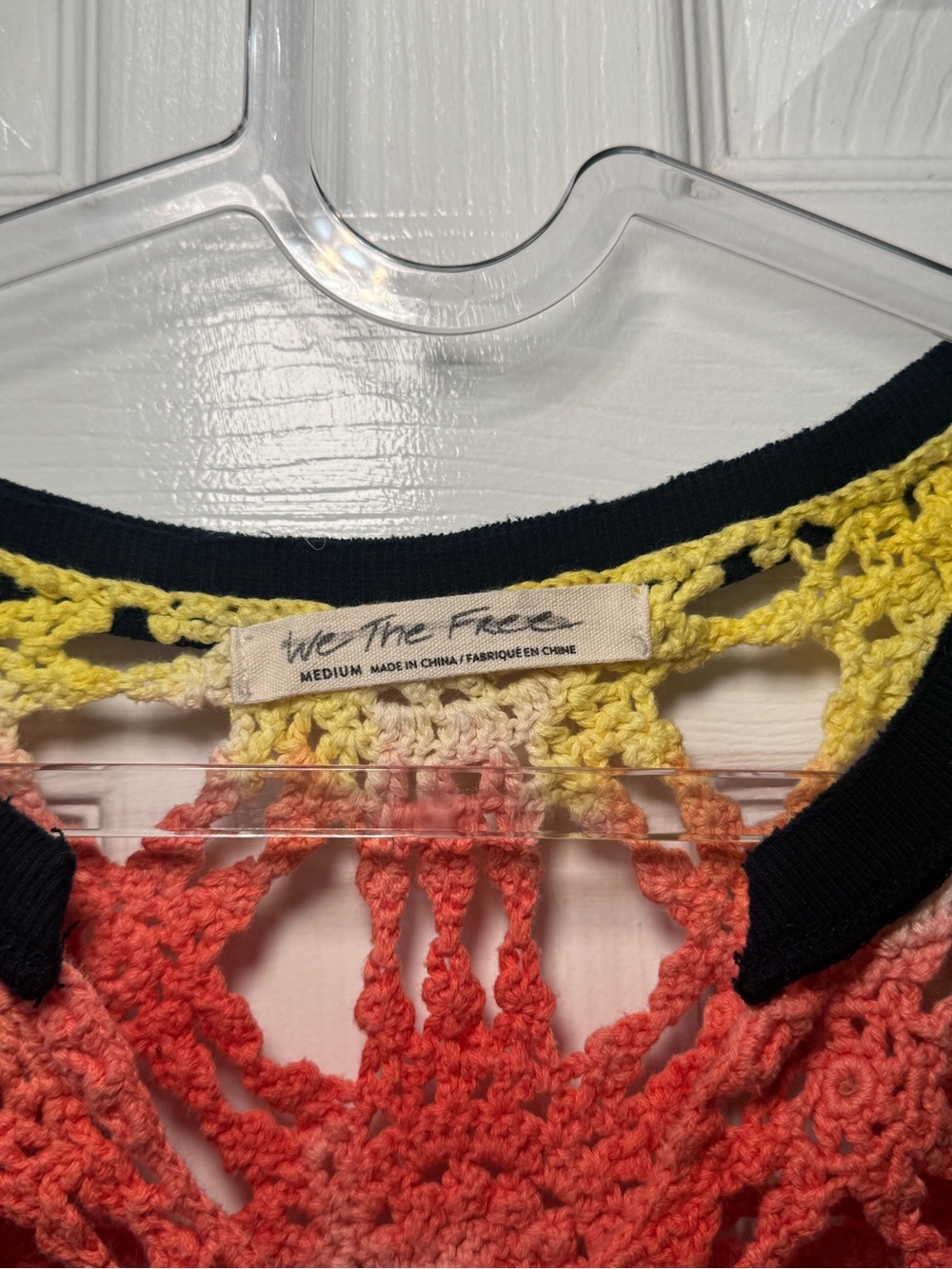 🧶👘🧵 Free People Joshua Tee Crotchet Multicolor Crop Top Open Weave Knit🧵👘🧶 - Picture 6 of 7
